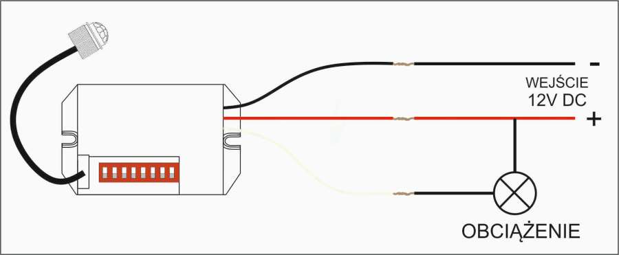 schemat podłączenia czujnikia ruchu 12V